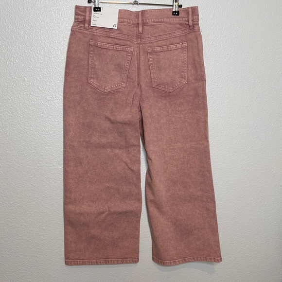 NWT Loft Wide Leg Denim Jeans Pink 29” Waist Regular Fit Petite inseam - Picture 4 of 4